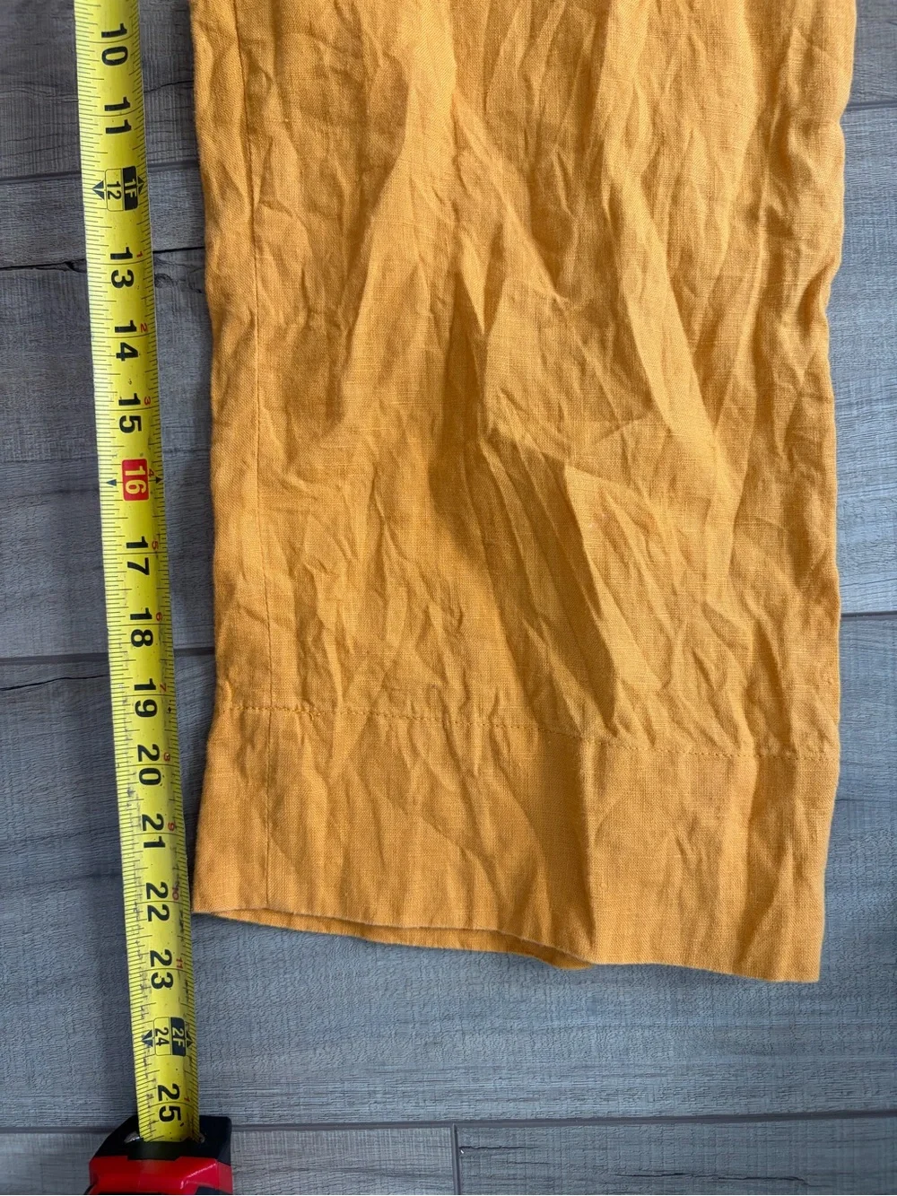 Everlane Linen Square Neck Sleeveless Wide Leg Jumpsuit Marigold Yellow 0P